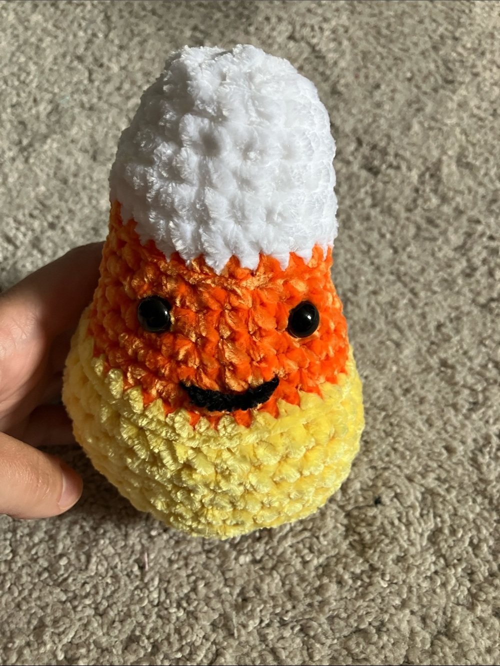 Candycorn Crochet 6 inch Orange White Yellow